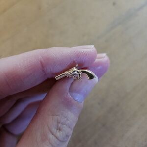 Gold Revolver Charm Pendant
